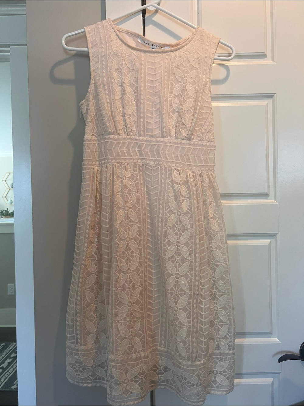 Max Studio Blush Lace Midi Dress
